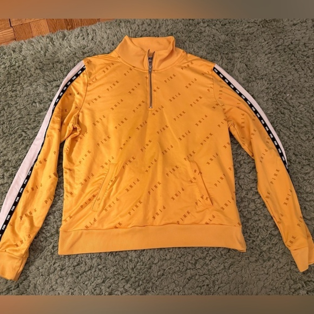 Victoria’s Secret Pink Yellow Tracksuit Sweatshirt Size Large